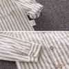 Boy Striped Mandarin Collar Shirt