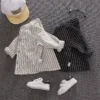Boy Striped Mandarin Collar Shirt