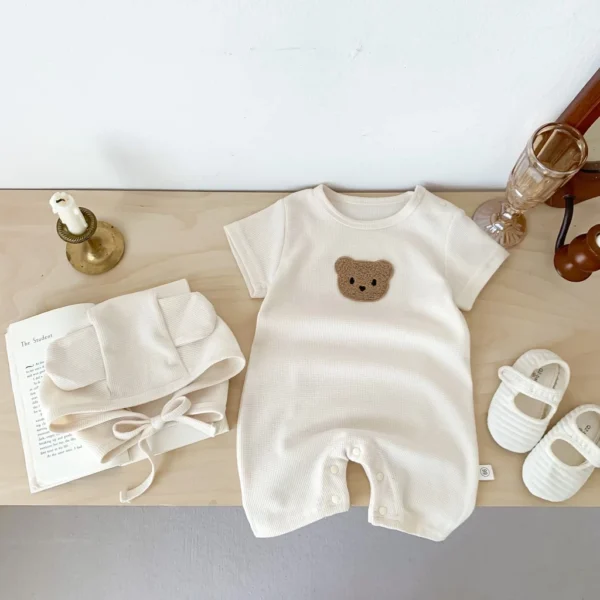 sg-11134201-7qvdv-lfjpdhk7db7uff Baby Bear Waffle Romper Set