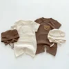 sg-11134201-7qve4-lfjpdfw9t0f69d Baby Bear Waffle Romper Set