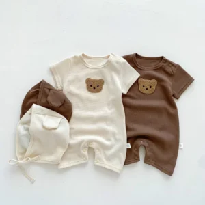 sg-11134201-7qvet-lfjpdgrmj4we2e Baby Bear Waffle Romper Set