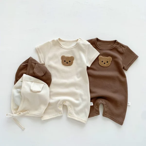 sg-11134201-7qvet-lfjpdgrmj4we2e Baby Bear Waffle Romper Set