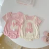Baby Striped Bunny Romper