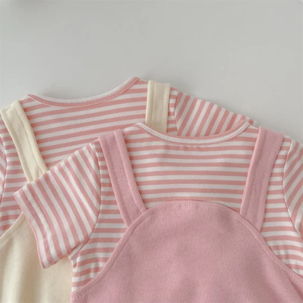 Baby Striped Bunny Romper