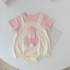 Baby Striped Bunny Romper