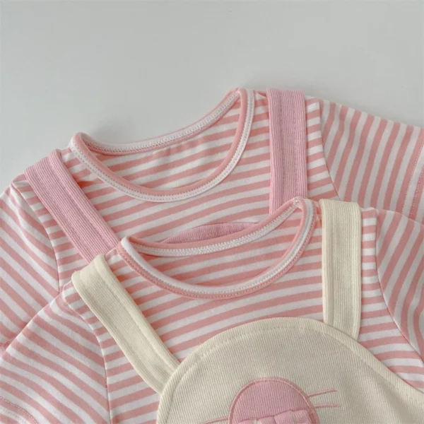 Baby Striped Bunny Romper