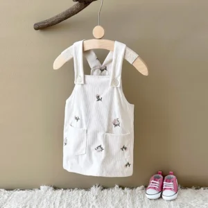 Girl Sweet Blossom Strap Dress in White
