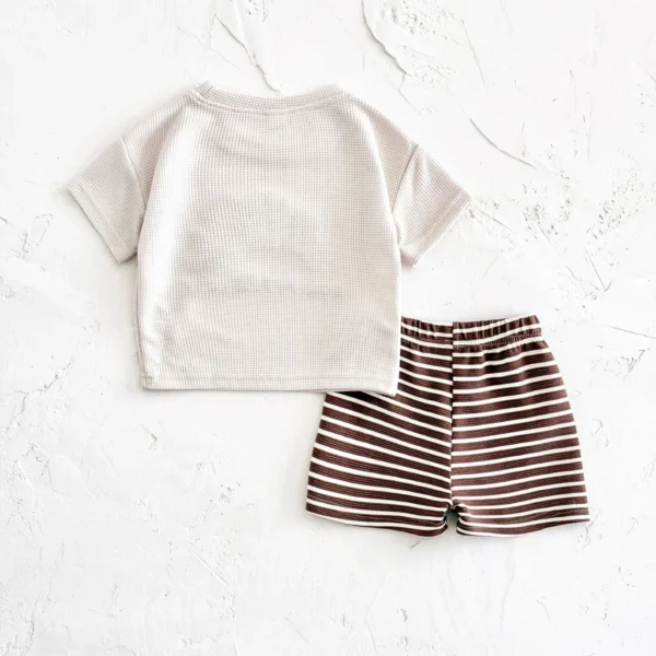 cn-11134207-7ras8-m7kiykc9us4i1f Boy Croissant Waffle Top & Striped Shorts Set