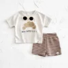 cn-11134207-7ras8-m7kiykc9w6oye9 Boy Croissant Waffle Top & Striped Shorts Set