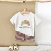 cn-11134207-7ras8-m7kiykc9yzam49 Boy Croissant Waffle Top & Striped Shorts Set