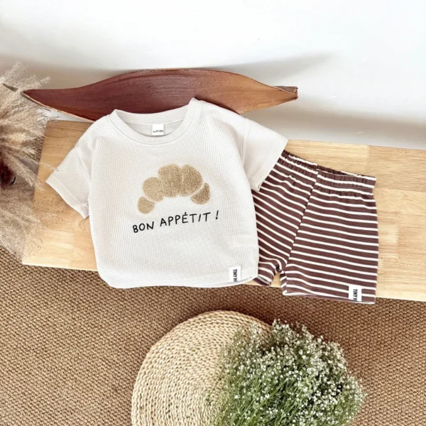 cn-11134207-7ras8-m7kiykc9yztu9e Boy Croissant Waffle Top & Striped Shorts Set