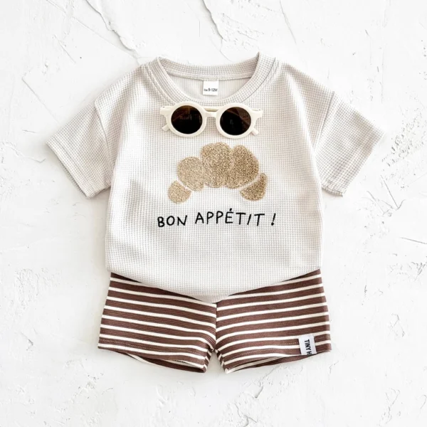 cn-11134207-7ras8-m7kiykca0dv255 Boy Croissant Waffle Top & Striped Shorts Set
