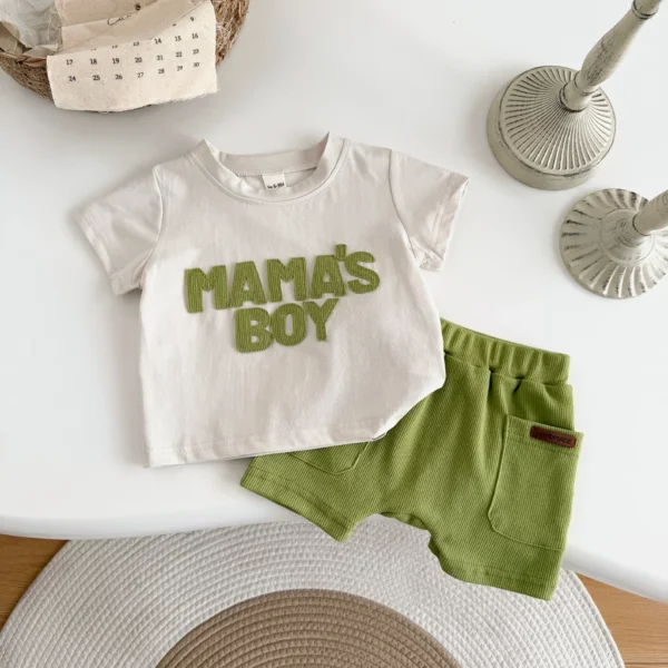 Mama's Boy Top & Ribbed Shorts Set