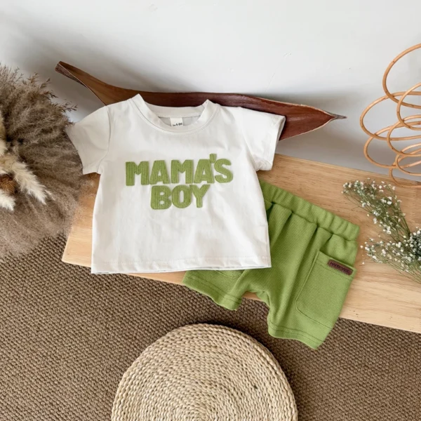 Mama's Boy Top & Ribbed Shorts Set