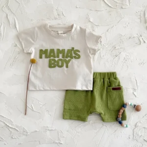 Mama's Boy Top & Ribbed Shorts Set
