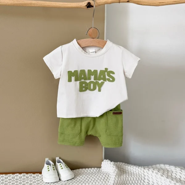 Mama's Boy Top & Ribbed Shorts Set