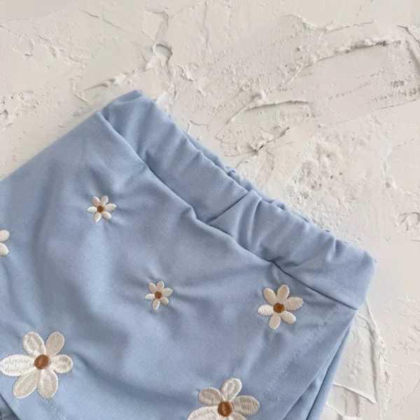 Baby Puff Sleeve Top & Floral Skort Set