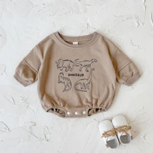 Baby Dinosaur Long Sleeve Romper