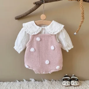 cn-11134207-7ras8-mc8t70jr2yod5e Baby Knit Romper & Ruffle Blouse Set