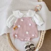Baby Knit Romper & Ruffle Blouse Set