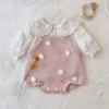 Baby Knit Romper & Ruffle Blouse Set