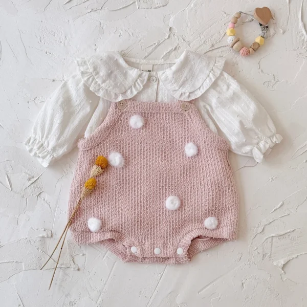 Baby Knit Romper & Ruffle Blouse Set