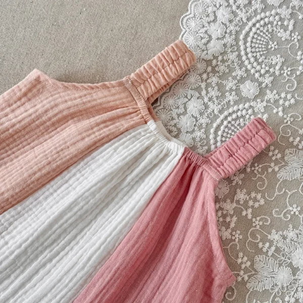 cn-11134207-820l4-mlongp1l7w9414 Girl Color Block Cotton Gauze Dress