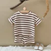 Boy Striped Knit Top & Shorts Set