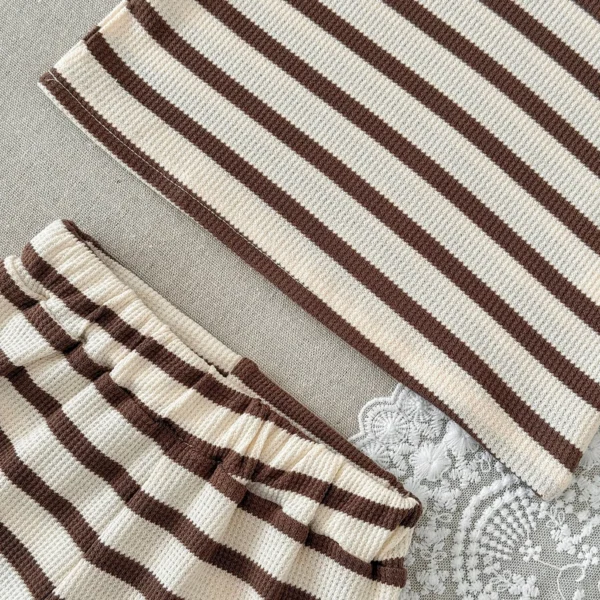 Boy Striped Knit Top & Shorts Set