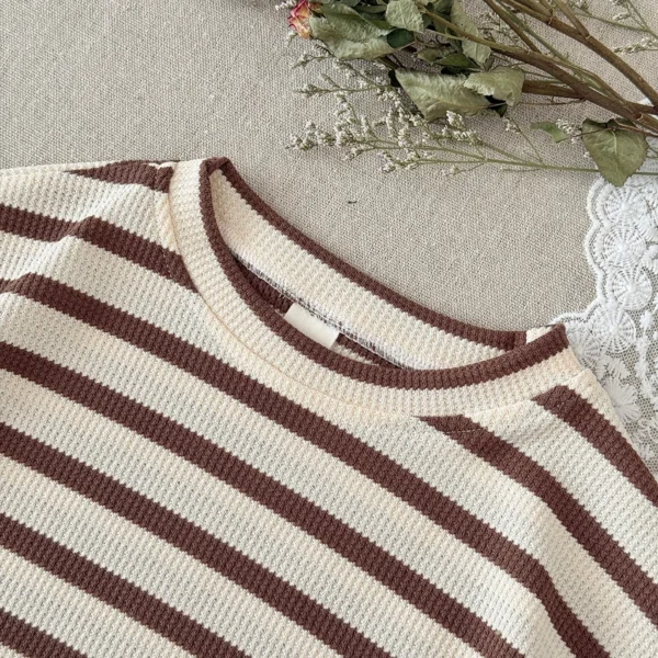 Boy Striped Knit Top & Shorts Set