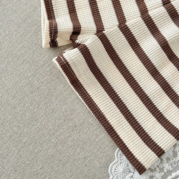 Boy Striped Knit Top & Shorts Set