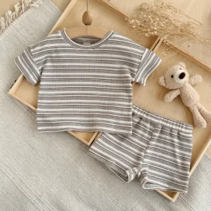 cn-11134207-820l4-mmzum1294ydc75 Striped Waffle Top & Shorts Set