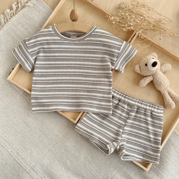 cn-11134207-820l4-mmzum1294ydc75 Striped Waffle Top & Shorts Set