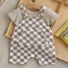cn-11134207-820l4-mnarnm19q4ug38 Baby Checkerboard Overall Romper Set
