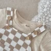 cn-11134207-820l4-mnarnm1mbu9wdd Baby Checkerboard Overall Romper Set