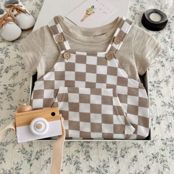 cn-11134207-820l4-mnarnm1rzimd59 Baby Checkerboard Overall Romper Set