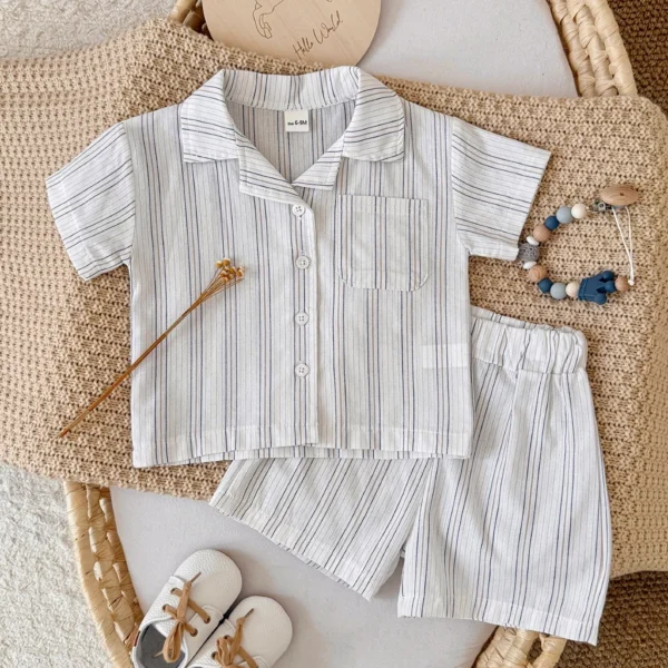 cn-11134207-820l4-mnnntnxgwgli95 Boy Striped Shirt & Shorts Set