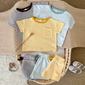 Boy Sailor Ocean Stripe Summer Set