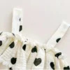 Baby Heart Print Ruffle Romper Set