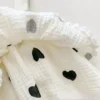 Baby Heart Print Ruffle Romper Set