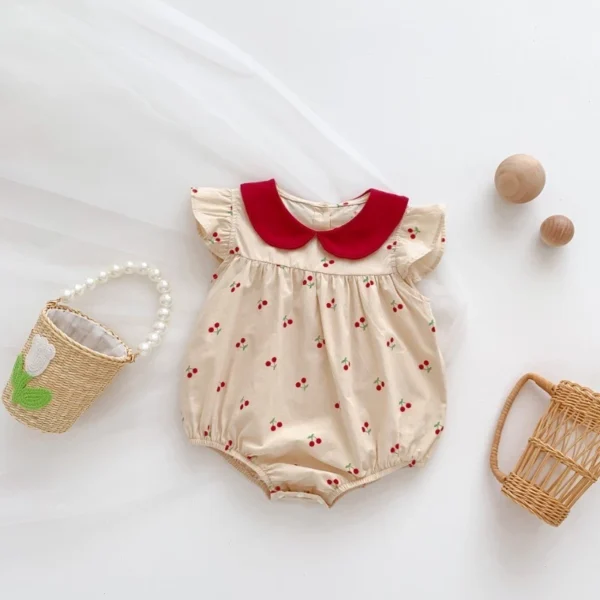 Baby Cherry Peter Pan Collar Romper