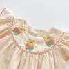 Baby Bear Embroidered Flutter Sleeve Romper