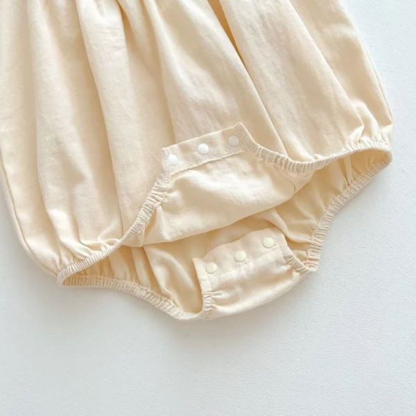 Baby Bear Embroidered Flutter Sleeve Romper