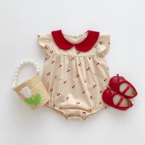 Baby Cherry Peter Pan Collar Romper