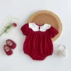 Baby Bunny Embroidered Puff Sleeve Romper
