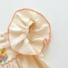 Baby Bear Embroidered Flutter Sleeve Romper