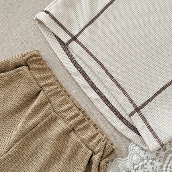 Boy Waffle Knit Top & Shorts Set
