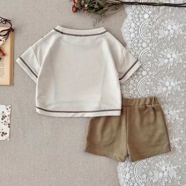 Boy Waffle Knit Top & Shorts Set