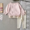 Bow Sweatshirt & Ribbed Leggings Set