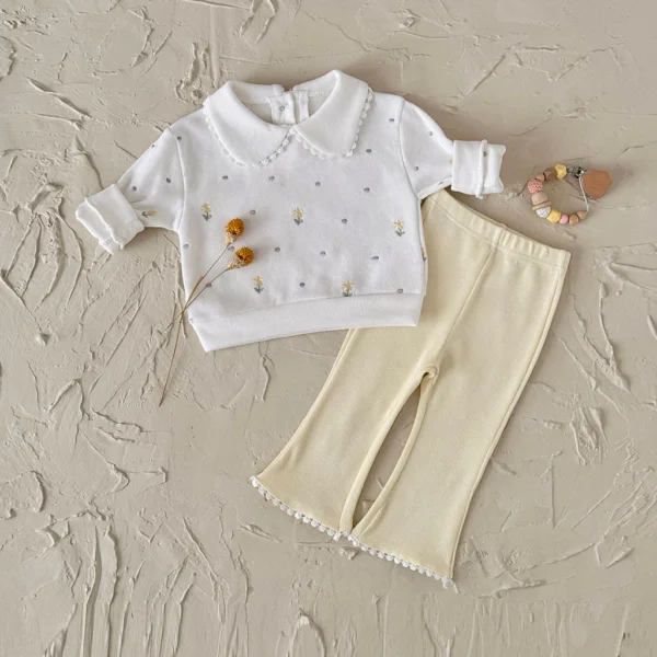 sg-11134201-82602-mjxugw0o6xon58 Peter Pan Collar Sweatshirt & Ribbed Leggings Set